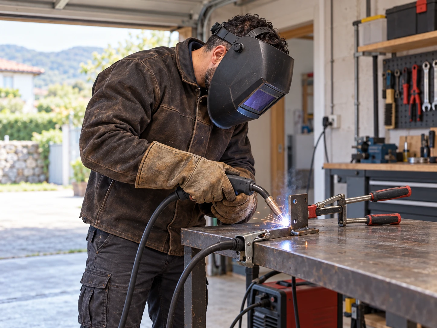 Trabajo de soldadura y reparación